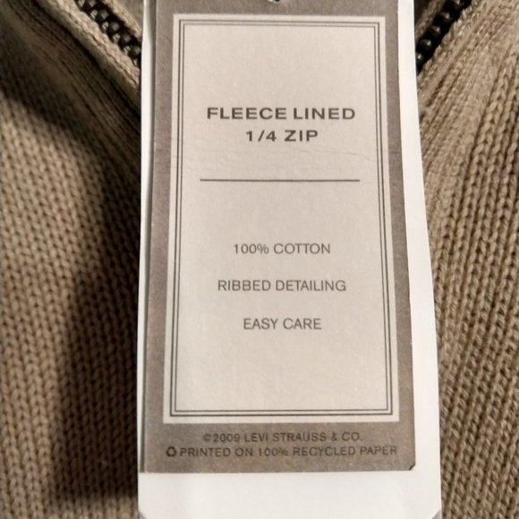 Fleece Lined 1/4 Zip Easy Care Cotton Sweater NWT - Picture 8 of 8
